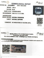 3.98/CT Natural Blue Sapphire with Govt Lab Certificate-12313D49911